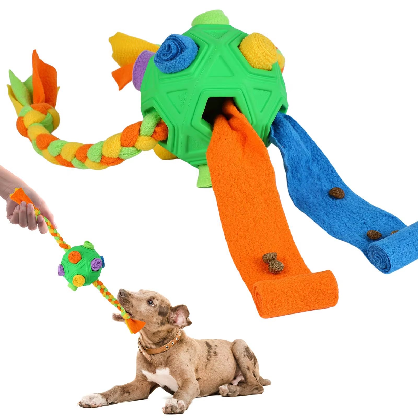 Snuffle Ball for Dog Toys Unbreakable Upgrade Ball Interactive Toy Foraging Snuffle Mat Puppy Treat Dispenser Slow Feeder