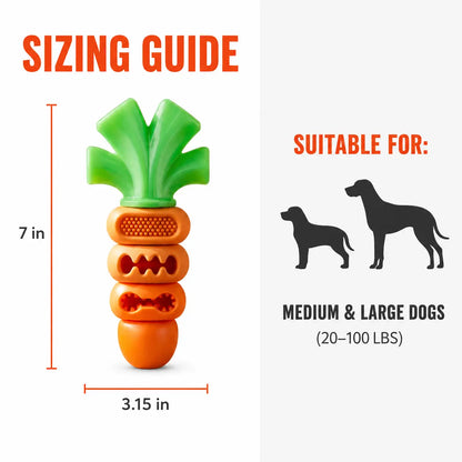 Apasiri Aggressive Chewer Dog Toys, Durable Carrot Leaf Design for Teeth Cleaning & Mental Stimulation