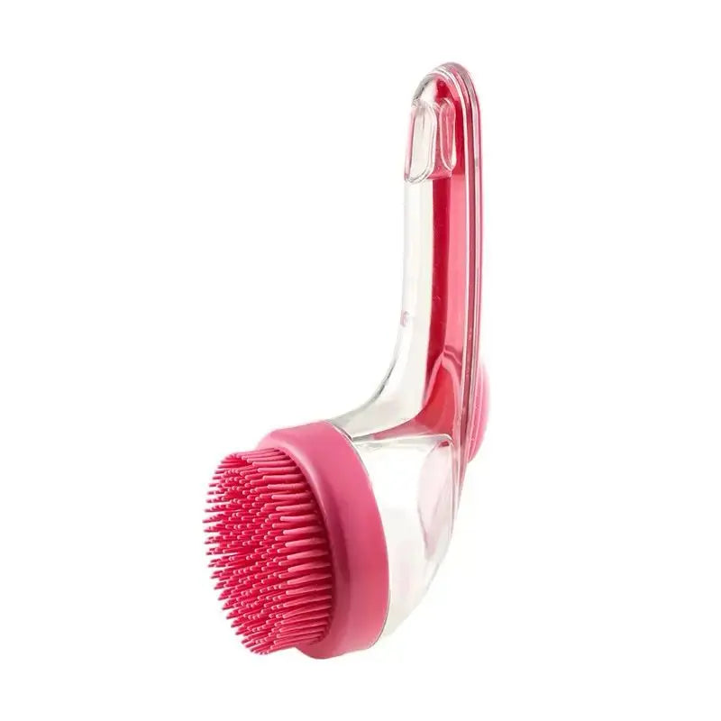  Dual-Function Pet Bathing and Grooming Deshedding Brush with Integrated Soap Dispenser, 8In×3In×4In, Gentle Massage Tool for Dogs and Cats, Enhances Coat Care and Bathing Experience, Promotes Blood Circulation