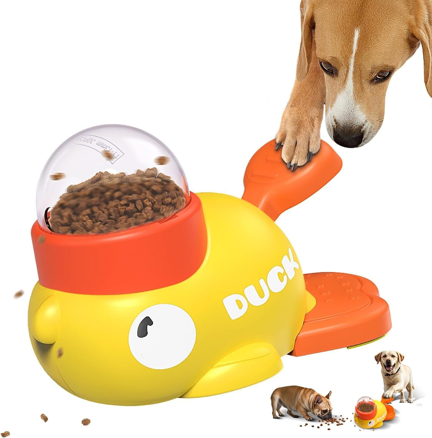 Duck Dog Treat Dispenser Toy, Interactive Slow Feeder Puzzle Toy
