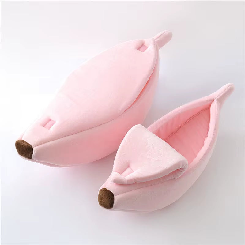 Winter Banana Cat Bed House Funny Cute Cozy Cat Mat Beds Warm Durable Portable Pet Basket Kennel Dog Cushion Cat Supplies Winter