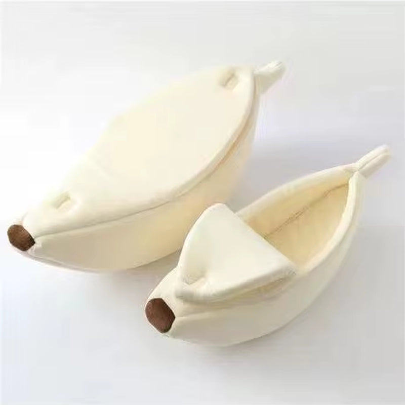 Winter Banana Cat Bed House Funny Cute Cozy Cat Mat Beds Warm Durable Portable Pet Basket Kennel Dog Cushion Cat Supplies Winter