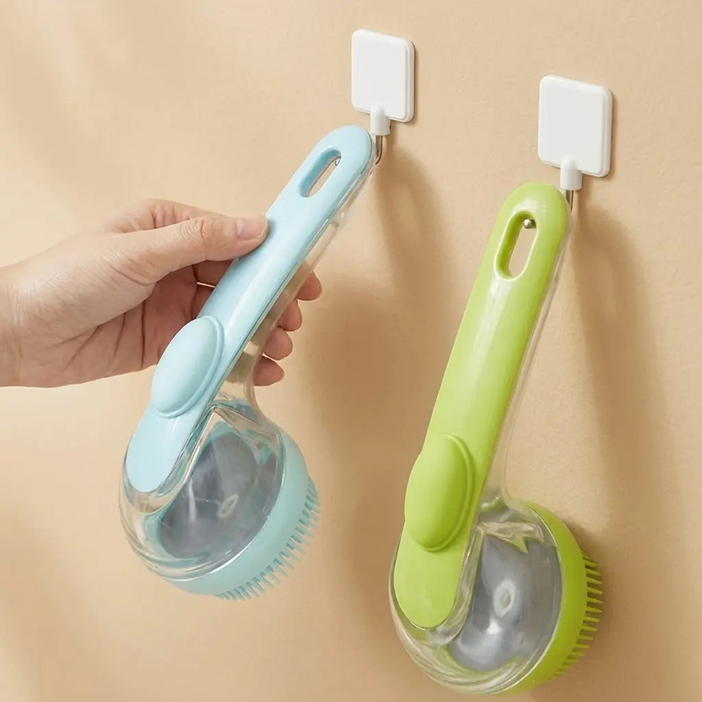  Dual-Function Pet Bathing and Grooming Deshedding Brush with Integrated Soap Dispenser, 8In×3In×4In, Gentle Massage Tool for Dogs and Cats, Enhances Coat Care and Bathing Experience, Promotes Blood Circulation