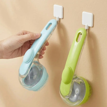  Dual-Function Pet Bathing and Grooming Deshedding Brush with Integrated Soap Dispenser, 8In×3In×4In, Gentle Massage Tool for Dogs and Cats, Enhances Coat Care and Bathing Experience, Promotes Blood Circulation