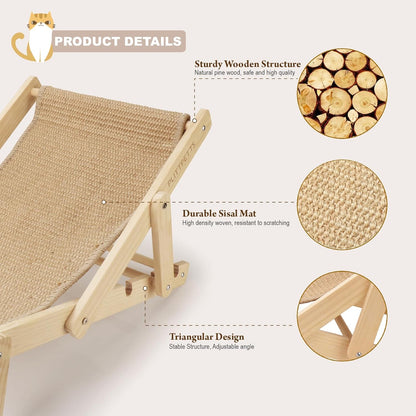 Sisal Cat Scratcher, Adjustable 4-Position Cats Scratcher Lounge
