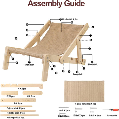 Sisal Cat Scratcher, Adjustable 4-Position Cats Scratcher Lounge
