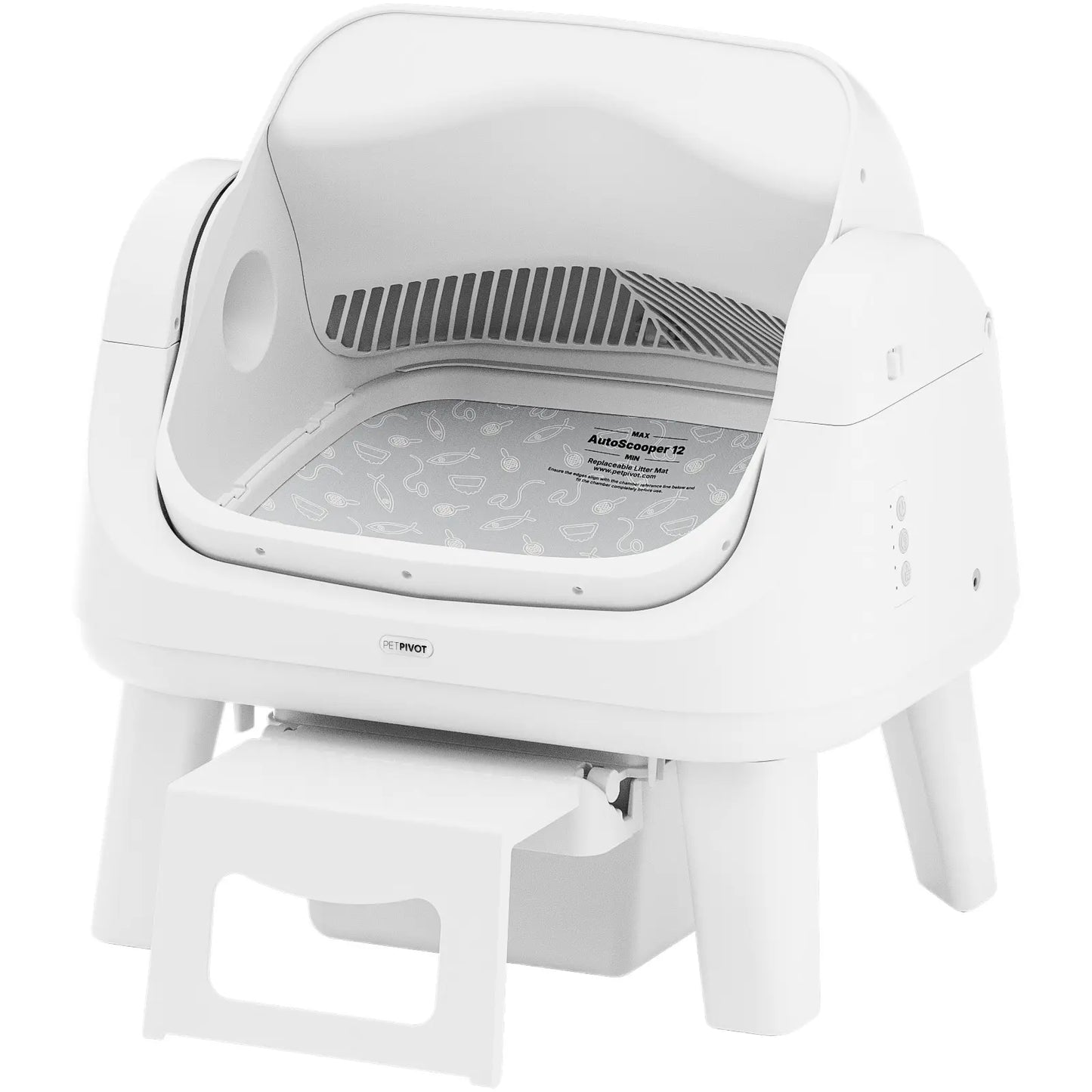 Petpivot Autoscooper 12 Lite Open-Top Automatic Self-Cleaning Cat Litter Box, Easy-Entry Front Step, Triple Safety Protection, No App Required,Back to School