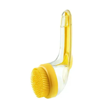  Dual-Function Pet Bathing and Grooming Deshedding Brush with Integrated Soap Dispenser, 8In×3In×4In, Gentle Massage Tool for Dogs and Cats, Enhances Coat Care and Bathing Experience, Promotes Blood Circulation