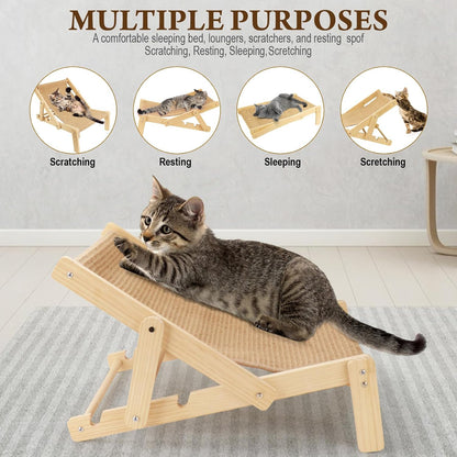 Sisal Cat Scratcher, Adjustable 4-Position Cats Scratcher Lounge