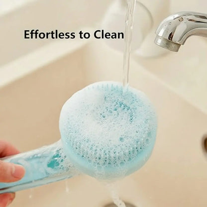  Dual-Function Pet Bathing and Grooming Deshedding Brush with Integrated Soap Dispenser, 8In×3In×4In, Gentle Massage Tool for Dogs and Cats, Enhances Coat Care and Bathing Experience, Promotes Blood Circulation