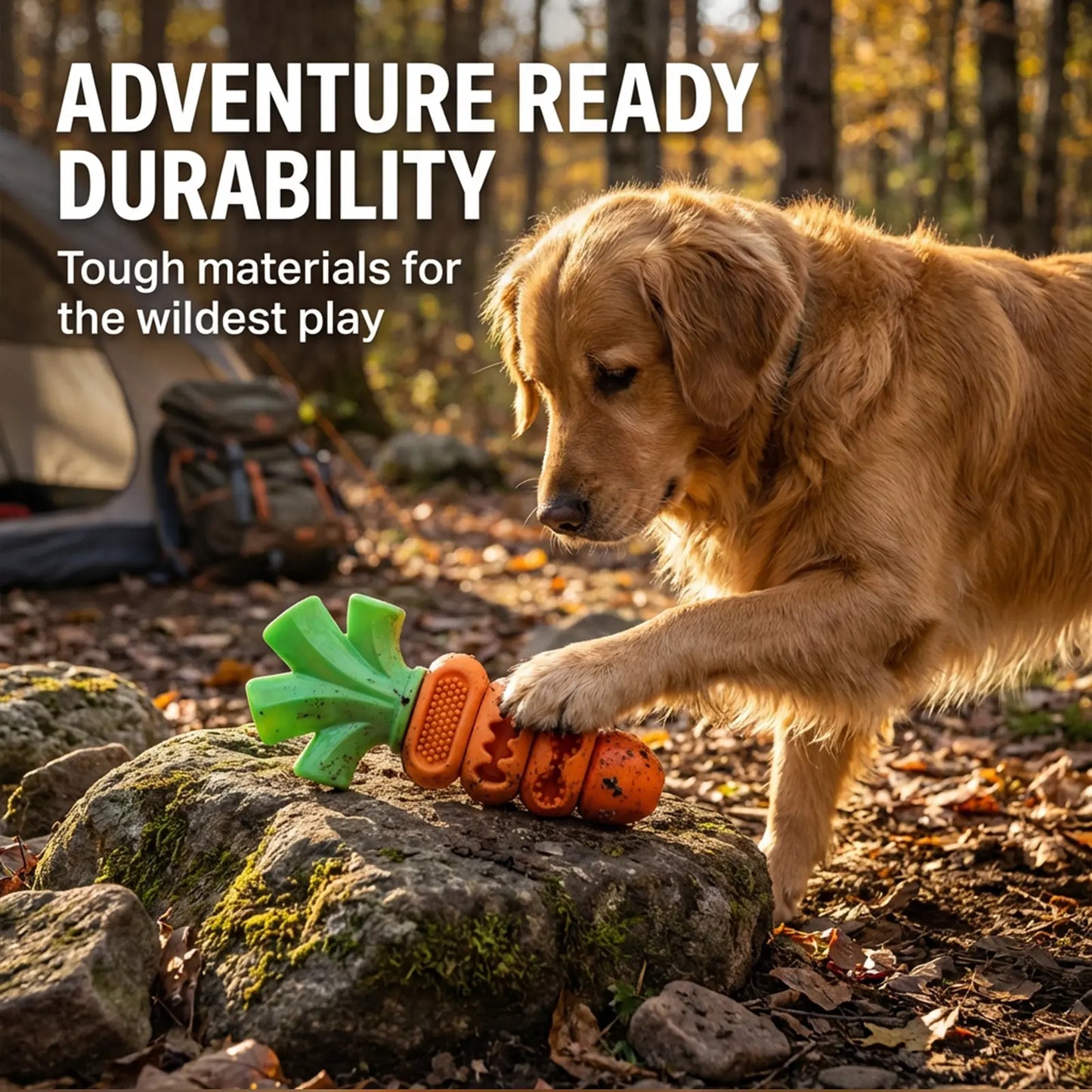 Apasiri Aggressive Chewer Dog Toys, Durable Carrot Leaf Design for Teeth Cleaning & Mental Stimulation