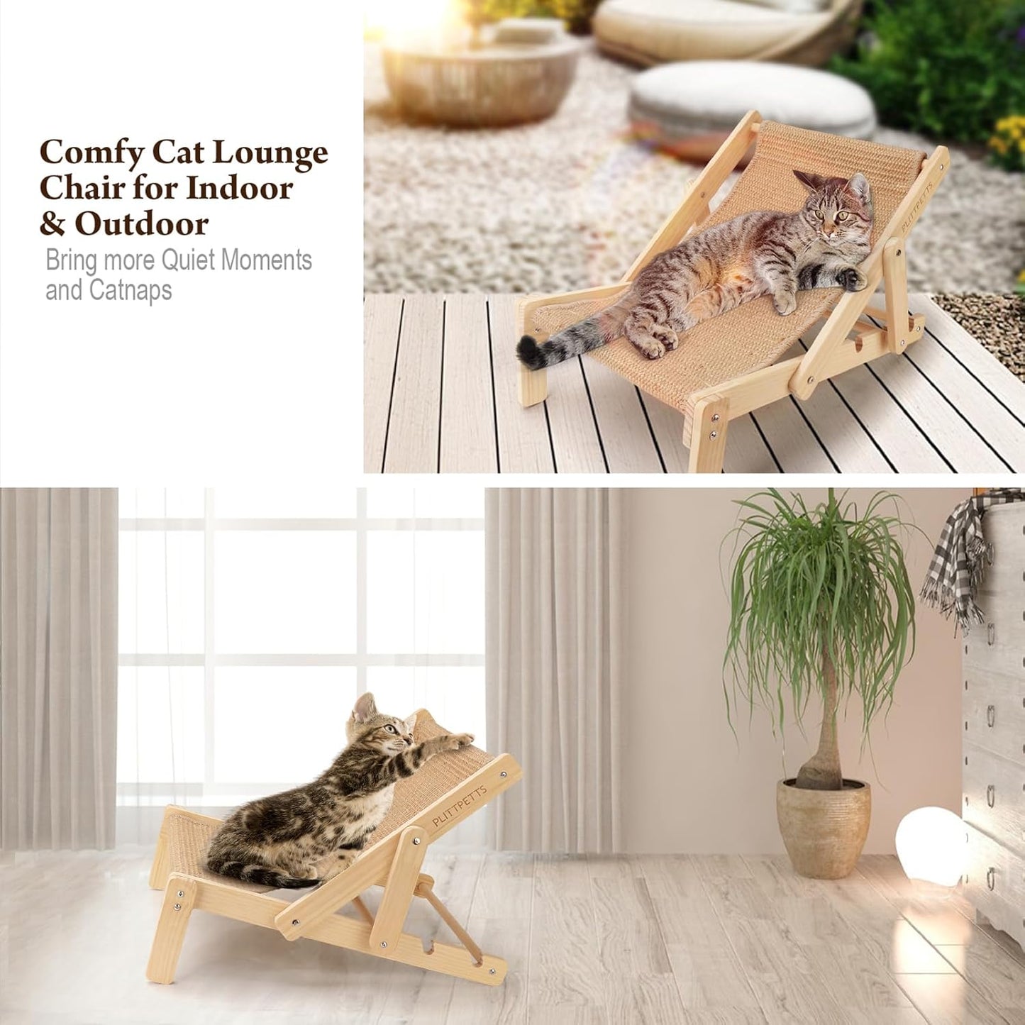 Sisal Cat Scratcher, Adjustable 4-Position Cats Scratcher Lounge