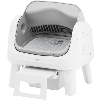 Petpivot Autoscooper 12 Lite Open-Top Automatic Self-Cleaning Cat Litter Box, Easy-Entry Front Step, Triple Safety Protection, No App Required,Back to School