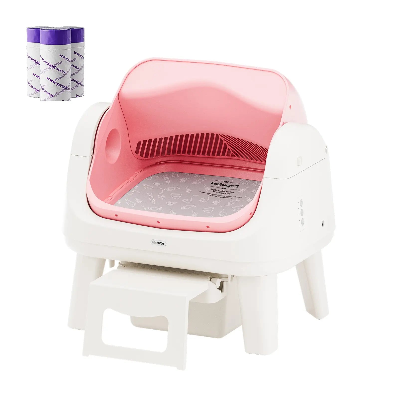 Petpivot Autoscooper 12 Lite Open-Top Automatic Self-Cleaning Cat Litter Box, Easy-Entry Front Step, Triple Safety Protection, No App Required,Back to School