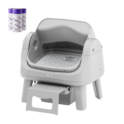 Petpivot Autoscooper 12 Lite Open-Top Automatic Self-Cleaning Cat Litter Box, Easy-Entry Front Step, Triple Safety Protection, No App Required,Back to School