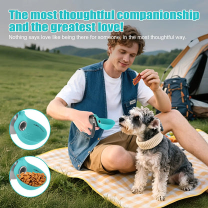 2-in-1 Portable Dog Water Bottle and Bowl, 10oz Stainless Steel Leak-Proof Tumbler for Walking