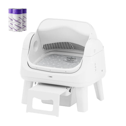 Petpivot Autoscooper 12 Lite Open-Top Automatic Self-Cleaning Cat Litter Box, Easy-Entry Front Step, Triple Safety Protection, No App Required,Back to School