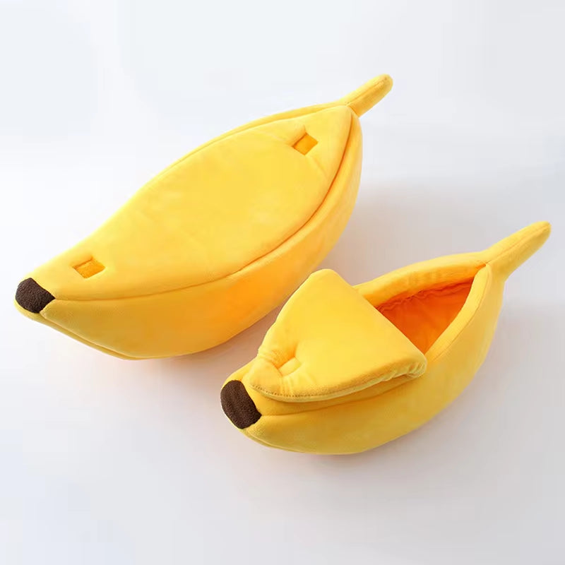 Winter Banana Cat Bed House Funny Cute Cozy Cat Mat Beds Warm Durable Portable Pet Basket Kennel Dog Cushion Cat Supplies Winter