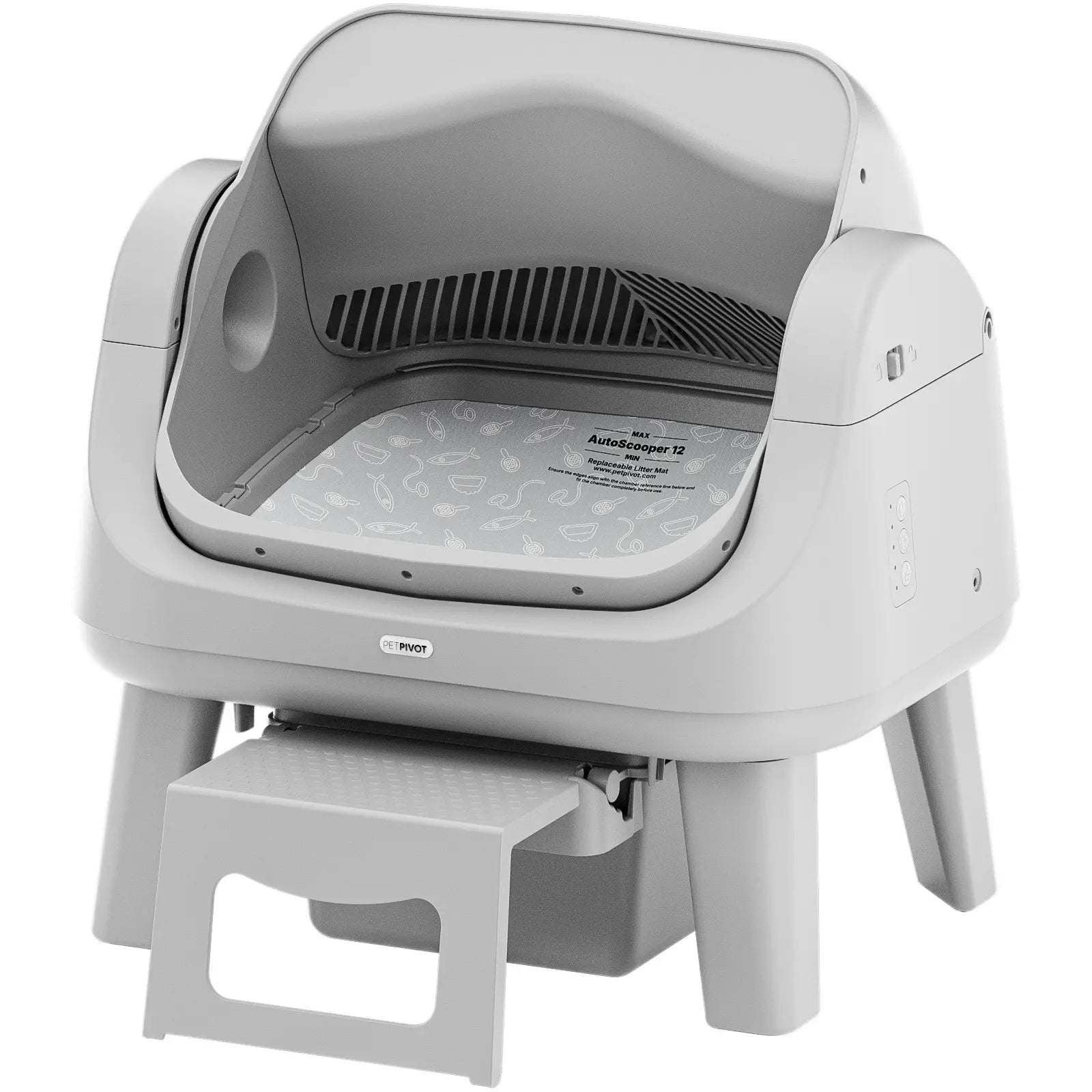 Petpivot Autoscooper 12 Lite Open-Top Automatic Self-Cleaning Cat Litter Box, Easy-Entry Front Step, Triple Safety Protection, No App Required,Back to School